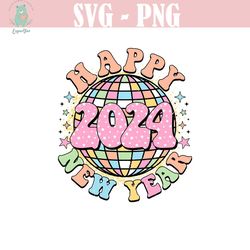 happy new year 2024 png for sublimation retro new year png happy holiday sublimation new year party png disco ball png