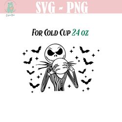 jack skellington full wrap svg, venti cup decal svg, coffee ring svg, cold cup svg