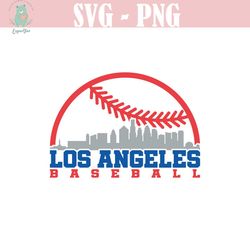 los angeles baseball svg, city skyline silhouette svg, bundle from 2 layered svg, dxf files for cricut and silhouette.