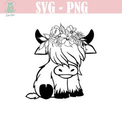 baby cow svg highland cow svg cuttable design svg png dxf eps ai pdf jpg designs cricut cameo file silhouette highland h