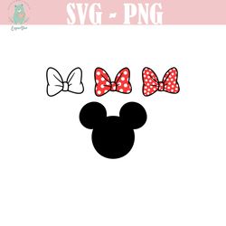 bow, minnie mouse, dots, polkadots, head ears, svg and png formats, cut, cricut, silhouette, instant download