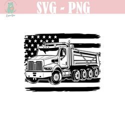 dump truck with flag svg, dump truck svg, truck svg, big truck clipart, truck svg, truck cricut, truck cutfile,