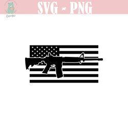 american flag svg, ar15 rifle svg, usa flag, weapon, gun, military, assault rifle svg. vector cut file cricut