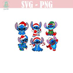 stitch svg, christmas svg, high quality layered files, svg files for cricut, clip art, vector files, cartoon characters