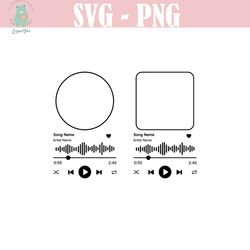 music player svg, spotify png, audio control play buttons dxf, album song cover music player cut file music player disp