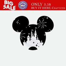 disneyland castle svg png clipart , cinderella castle , cut file, outline silhouette