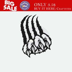animal claw scratch svg | wild beast clipart | monster scratch cut file | wild creature stencil | wild grizzly bear claw