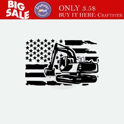 us flag excavator svg | heavy equipment clipart | machine operator dad cut file | construction shirt png | home builder