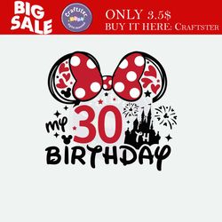 mouse my 30th birthday svg for cricut, birthday girl prints for t-shirt, mouse ears svg, my birthday svg, birthday lady