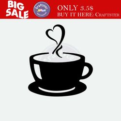 mug svg , mug with heart steam svg , coffee svg ,coffee svg for cricut ,coffee svg for silhouette , coffee cut file