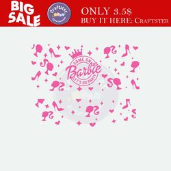 40oz barb pink doll cartoon quencher tumbler, come on barbi let's go party, 2 designs stanley tumbler wrap, eps svg dxf