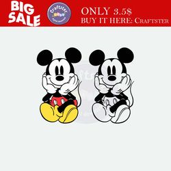mickey mouse vintage cute cuddly sitting | 1 & 4 color layered | svg clipart images digital download sublimation cricut