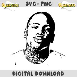 yg svg, rap svg, hiphop svg file, music game svg, yg portrait svg