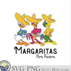 three caballeros design png file, three caballeros margaritas por favor mexico png file, donald duck, jose panchito png