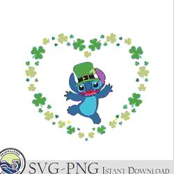 shamrock st patricks day stitch heart lucky clover svg