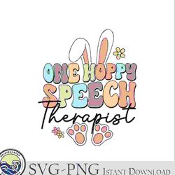 one hoppy speech therapist easter svg