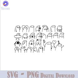 cod330 flork 1 meme svg/ flork svg / flork digital set clipart images flork png flork digital papers 300 dpi ins