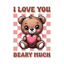 beary much retro valentine png