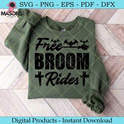 free broom rides halloween svg tshirt