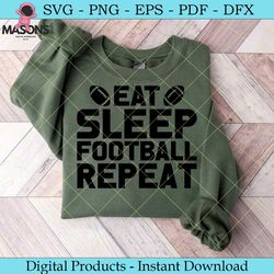 eat sleep football repeat svg tshirt