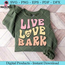 live love bark retro svg design