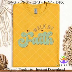 walk by faith  jesus retro svg