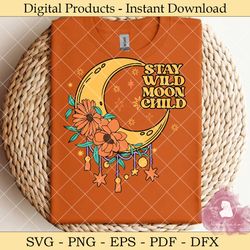 stay wild moon child 70s floral svg