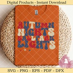 Autumn Nights Ballpark Lights Retro Svg