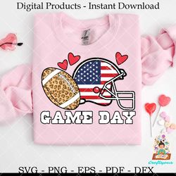 leopard game day football svg