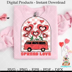 spread love car balloons retro valentine