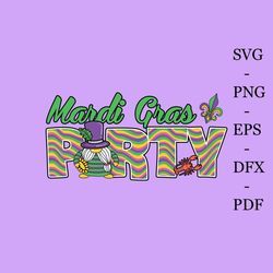 mardi gras party gnome groovy svg