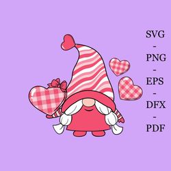baby gnome cute valentine plaid