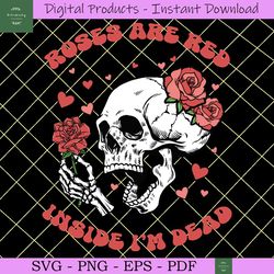 roses red dead inside skeleton svg