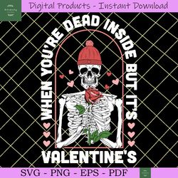 dead inside valentine skeleton svg