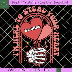 steal your heart skeleton valentine svg