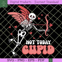 not today cupid skeleton svg