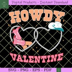 howdy valentines rope hearts svg