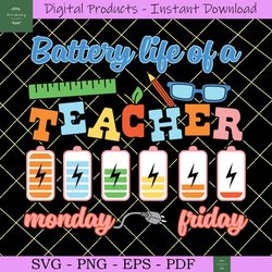 teacher life battery svg