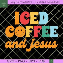 iced coffee and jesus svg