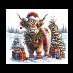 20 oz pink christmas highland cow 20oz digital download files