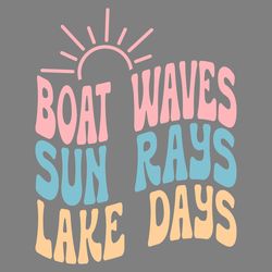 boat waves sun rays lake days svg design