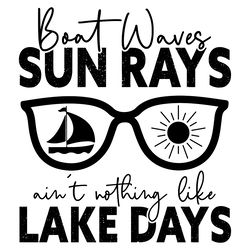 boat waves sun rays - lake svg digital download files