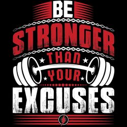 gym stronger excuse t-shirt design dxf digital download files