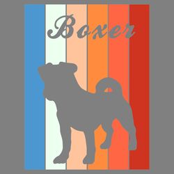 boxer dog retro vintage digital download files