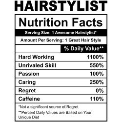 funny hairstylist nutrition facts digital download files