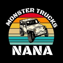 monster truck nana retro vintage digital download files