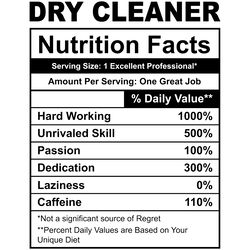funny dry cleaner nutrition facts digital download files
