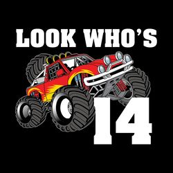 monster truck 14th birthday for boys digital download files