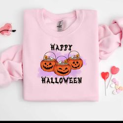 happy halloween pumpkin candy basket png