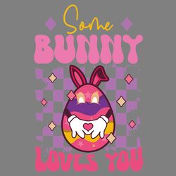 some bunny loves you - retro easter png digital download files